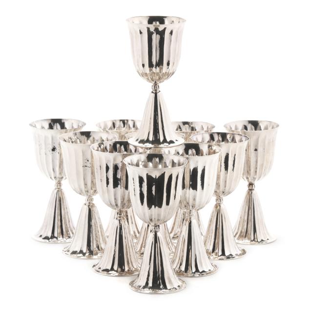 set-of-eleven-italian-sterling-silver-goblets-by-buccellati