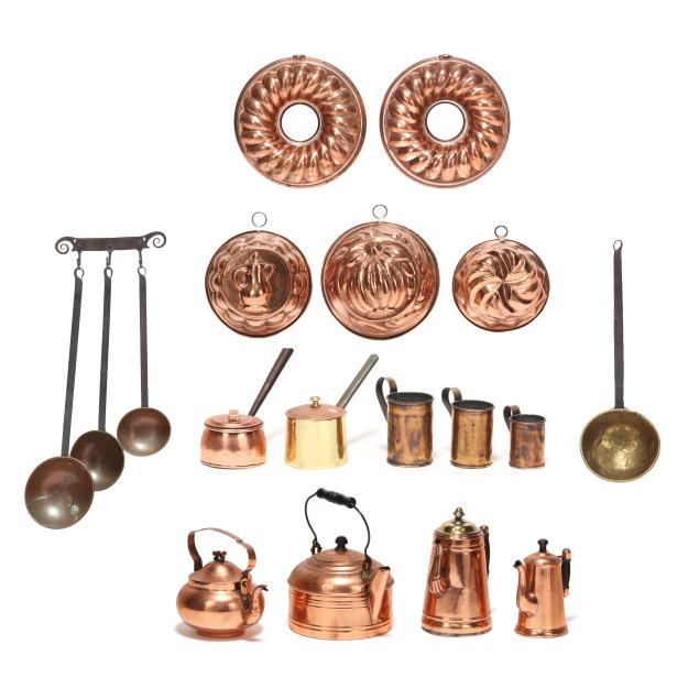 group-of-vintage-copper-cookware