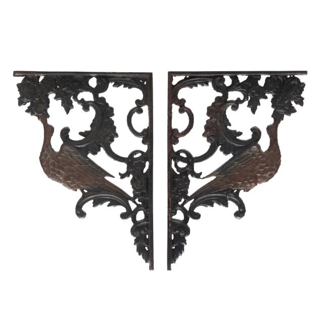 pair-of-antique-cast-iron-wall-brackets-with-birds