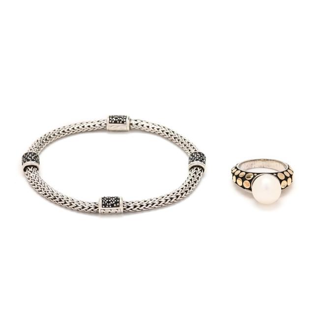 a-silver-gold-and-pearl-ring-and-a-silver-and-sapphire-bracelet-john-hardy
