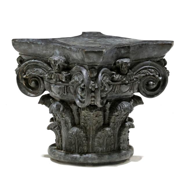 maitland-smith-patinated-bronze-corinthian-capital-side-table