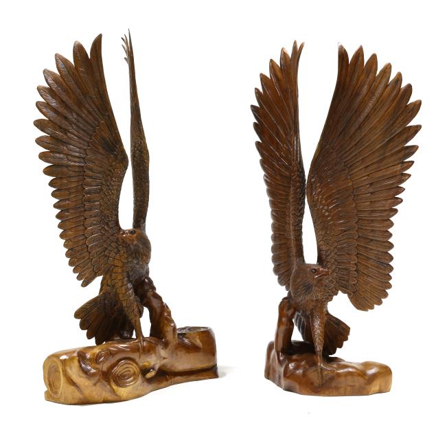 impressive-pair-of-large-black-forest-style-carved-wood-eagle-statues