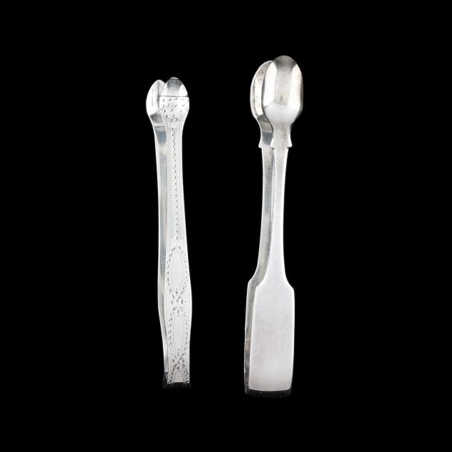 two-english-silver-pairs-of-sugar-tongs-including-hester-bateman