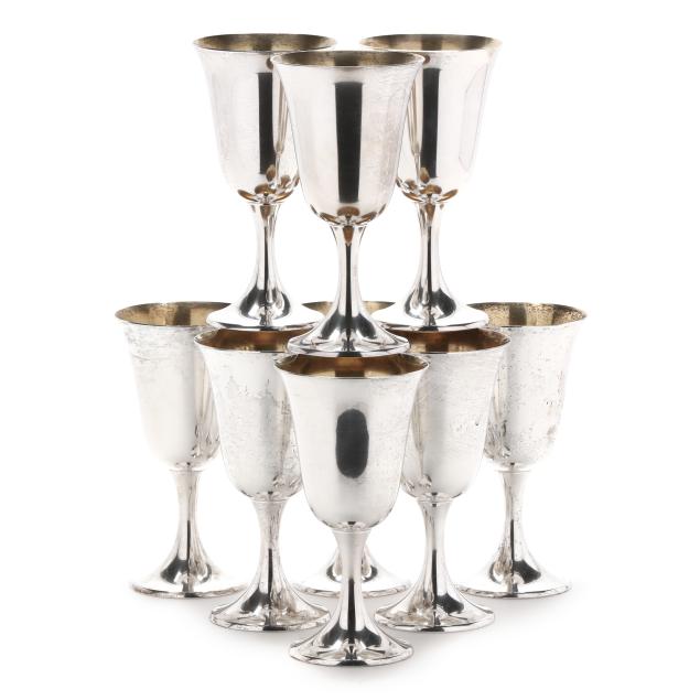 set-of-nine-gorham-sterling-silver-water-goblets
