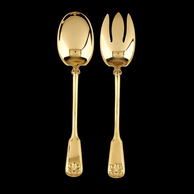 tiffany-co-sterling-gilt-silver-i-shell-and-thread-i-salad-serving-set