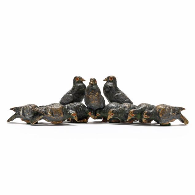 antique-miniature-cold-painted-bronze-grouping-of-pigeons