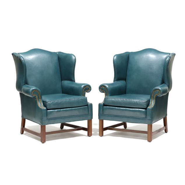 north-hickory-pair-of-chippendale-style-leather-upholstered-easy-chairs