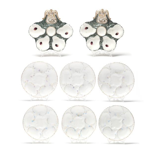 eight-antique-french-porcelain-oyster-plates