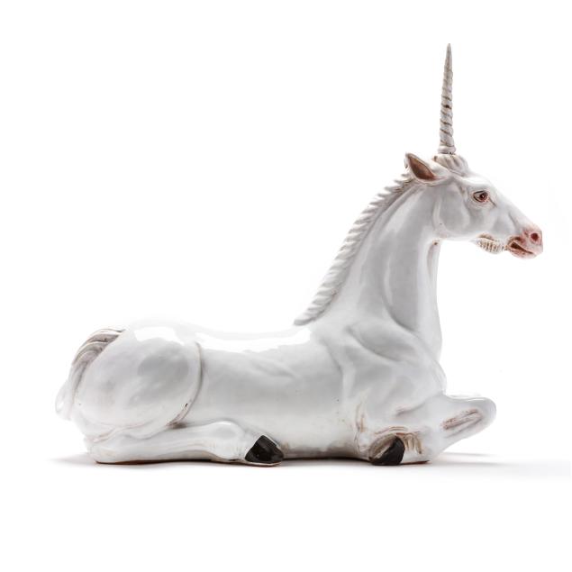 italian-majolica-unicorn-sculpture
