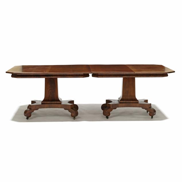american-classical-mahogany-drop-leaf-double-pedestal-banquet-table