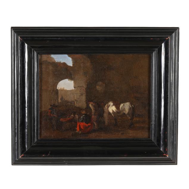 circle-of-pieter-van-laer-dutch-1599-1642-travelers-resting-among-ruins