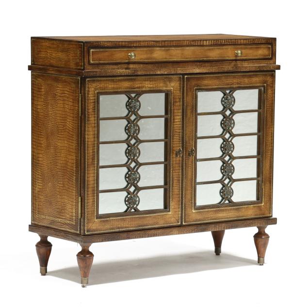 ferguson-copeland-leather-wrapped-and-mirrored-diminutive-credenza