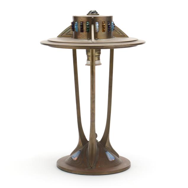 secessionist-jeweled-chunk-glass-and-brass-table-lamp