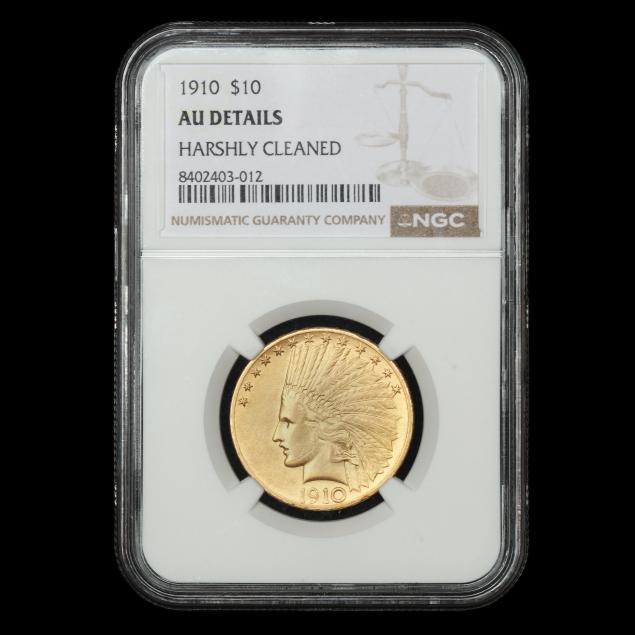 1910-10-indian-head-gold-eagle-au-details-harshly-cleaned