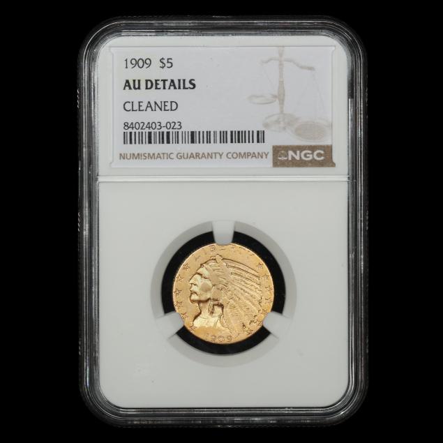 1909-5-indian-head-gold-half-eagle-ngc-au-details-cleaned