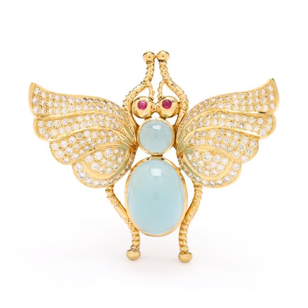 gold-chalcedony-diamond-and-ruby-butterfly-motif-brooch