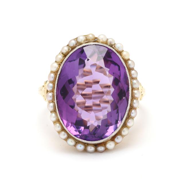 vintage-gold-amethyst-and-seed-pearl-ring