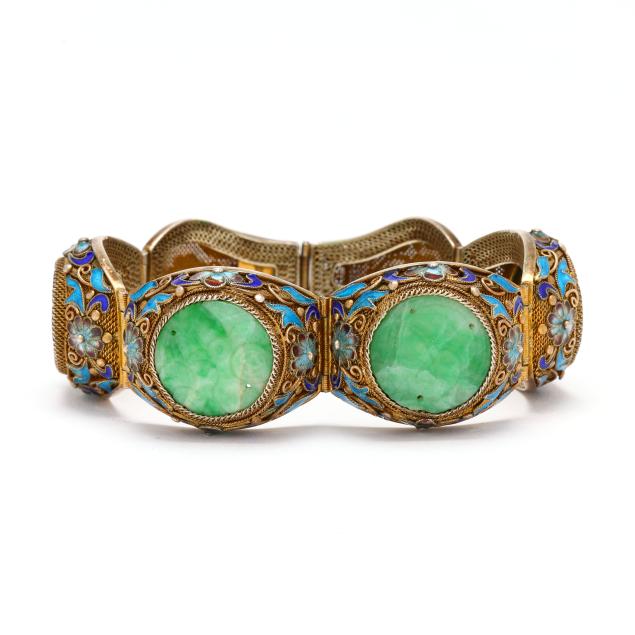 vintage-chinese-filigree-enamel-and-jadeite-jade-bracelet