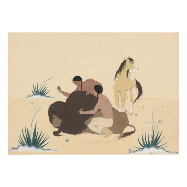 francis-blackbear-bosin-kiowa-comanche-1921-1980-buffalo-hunt