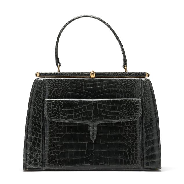 green-crocodile-handbag-lucille-de-paris-retailed-through-saks-fifth-avenue
