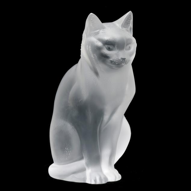 lalique-crystal-seated-cat