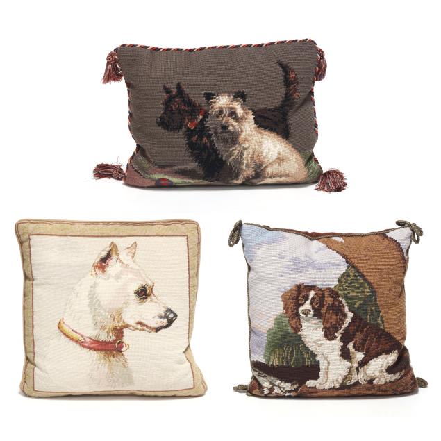 three-needlepoint-dog-pillows