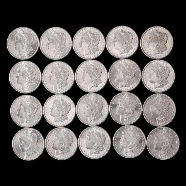 roll-of-twenty-20-bu-1881-s-morgan-silver-dollars