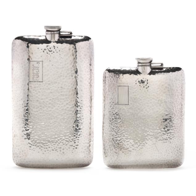 two-american-sterling-silver-flask-bottles