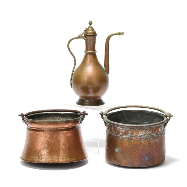 three-antique-copper-and-brass-vessels