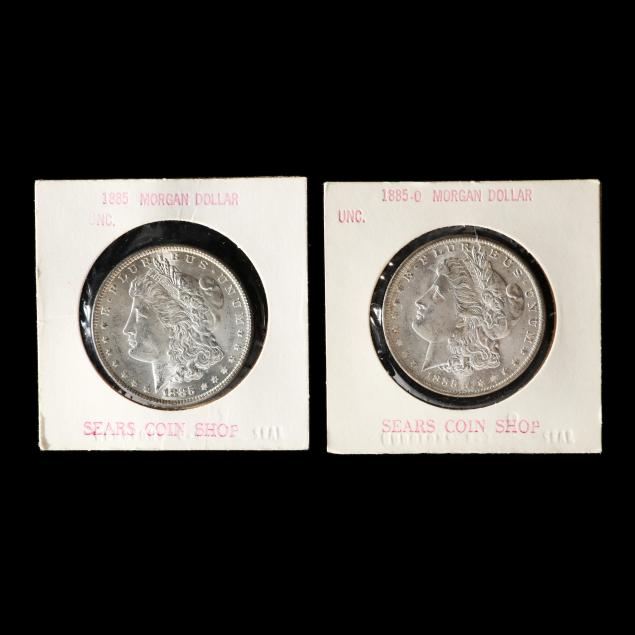 two-uncirculated-morgan-silver-dollars-from-the-sears-coin-shop