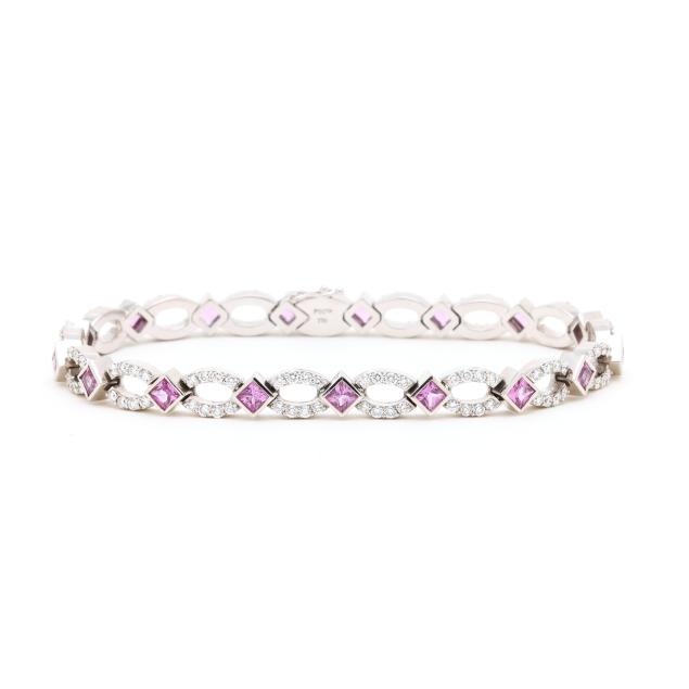 white-gold-diamond-and-pink-sapphire-bracelet-peter-storm