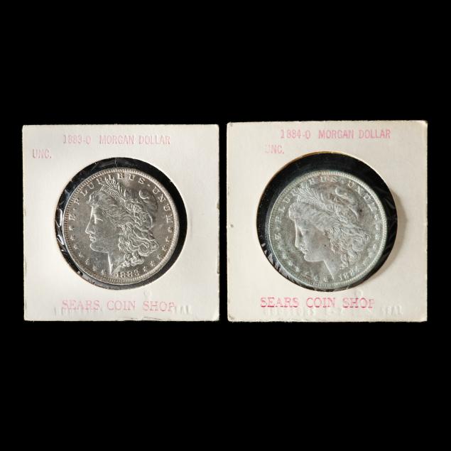 two-uncirculated-morgan-silver-dollars-from-the-sears-coin-shop
