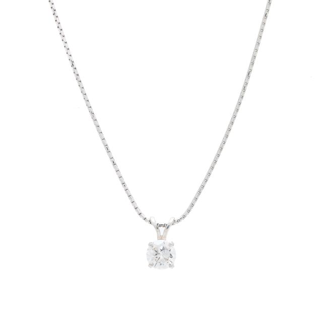 white-gold-and-diamond-solitaire-pendant-necklace