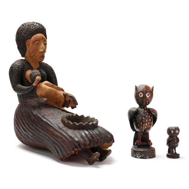 three-haitian-carved-wood-folk-art-sculptures