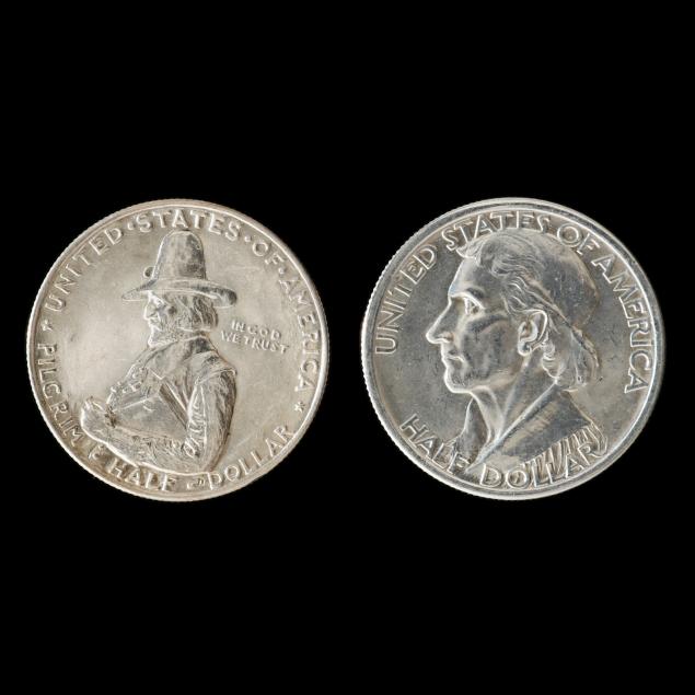 1620-pilgrim-tercentenary-half-dollar-and-1936-daniel-boone-half-dollar