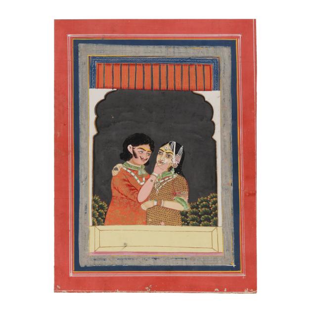 an-indian-miniature-painting-of-an-amorous-couple