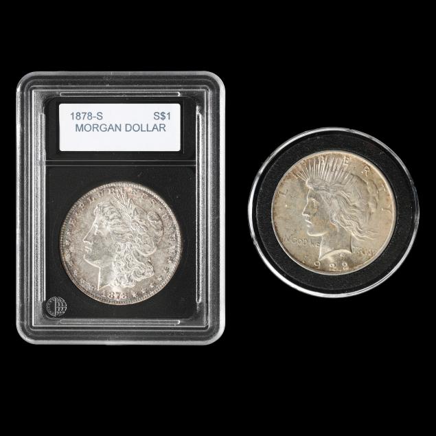 1878-s-morgan-silver-dollar-and-1922-peace-silver-dollar