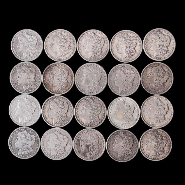 roll-of-twenty-20-circulated-morgan-silver-dollars