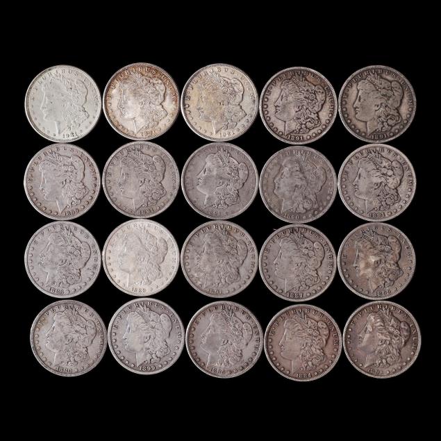 roll-of-twenty-20-circulated-morgan-silver-dollars
