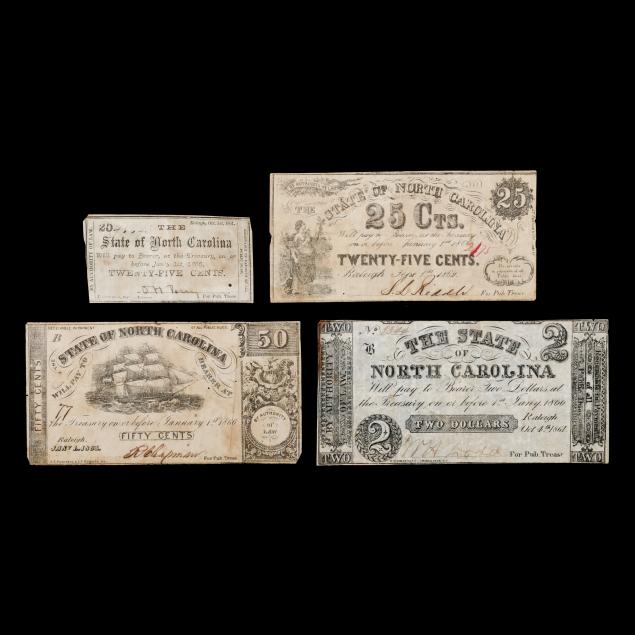 four-north-carolina-civil-war-banknotes