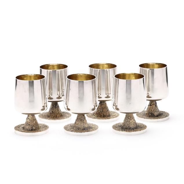a-set-of-elizabeth-ii-silver-gilt-goblets-in-the-modern-style