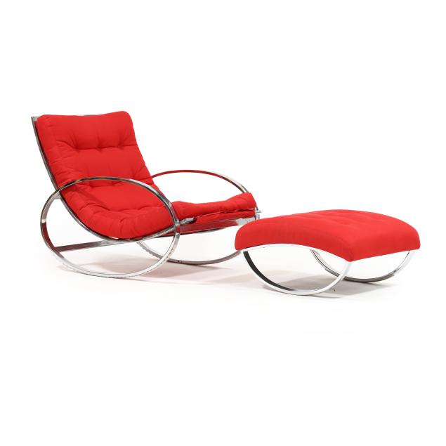 renato-zevi-italian-1921-1999-i-ellipse-i-chrome-rocking-chair-and-ottoman