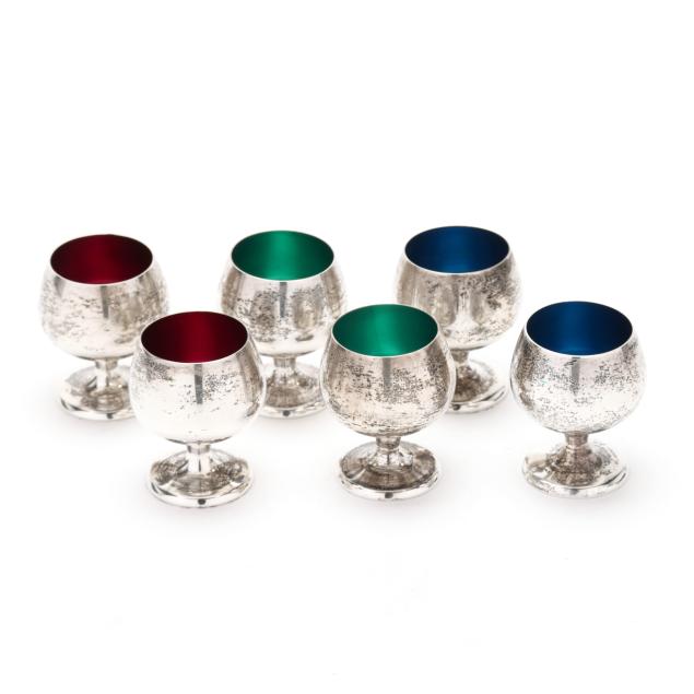 set-of-six-gorham-enameled-silver-cordials