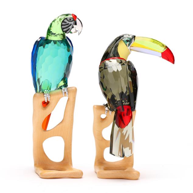two-swarovski-crystal-exotic-birds