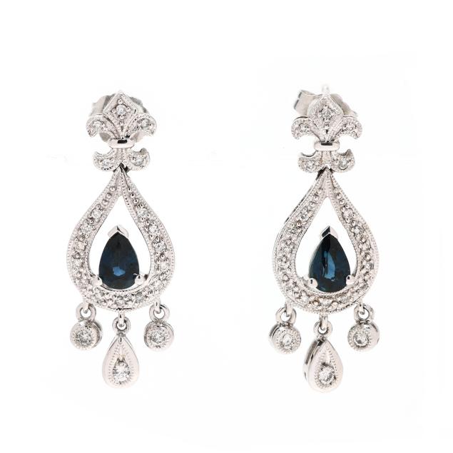 white-gold-diamond-and-sapphire-earrings
