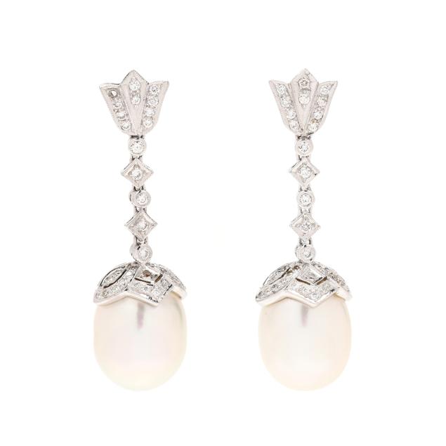 white-gold-south-sea-pearl-and-diamond-dangle-earrings