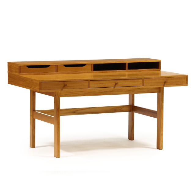 manner-of-peter-lovig-nielsen-teak-flip-top-desk