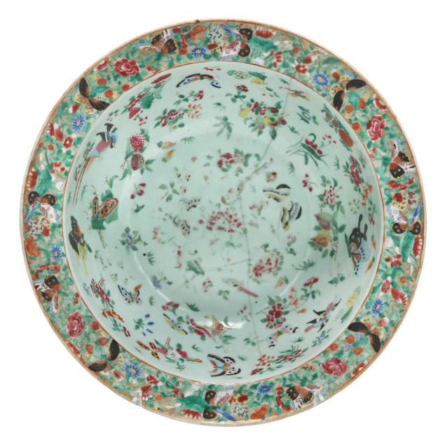a-chinese-export-porcelain-celadon-ground-famille-rose-punch-bowl