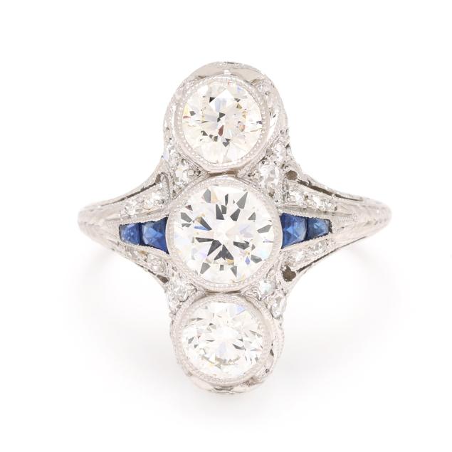 antique-platinum-diamond-and-sapphire-ring