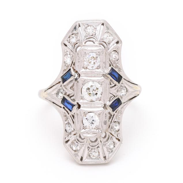 antique-platinum-diamond-and-sapphire-ring